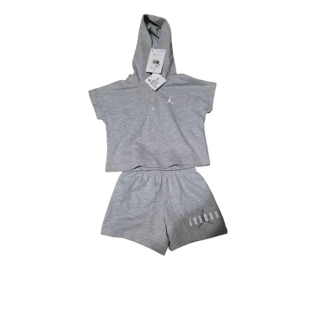 Air Jordan Toddler Outfit 2T Gray Hoodie Shorts Set NWT - Picture 1 of 4